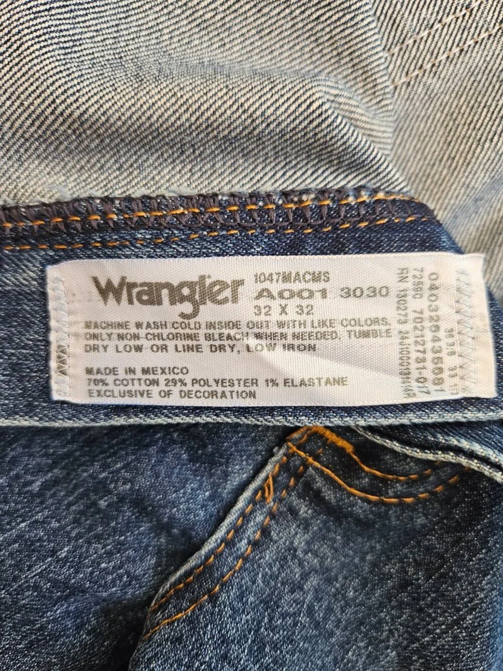 Wrangler Advanced Comfort Jeans Men's 32x32 Straight Leg Dark Wash Denim
